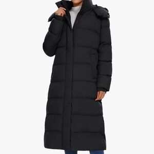 Women's Black Long Puffer Coat